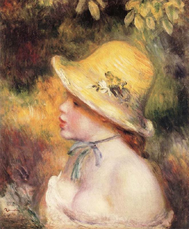 Pierre Renoir Young Girl in a Straw Hat Germany oil painting art
